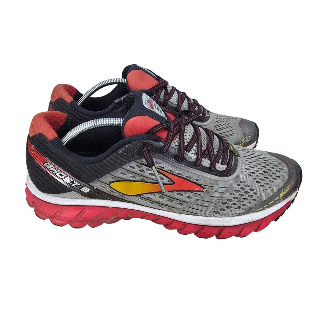 Brooks Ghost 9 Running Shoes Mens 12 D Grey Black Sneakers Trainers Athleisure